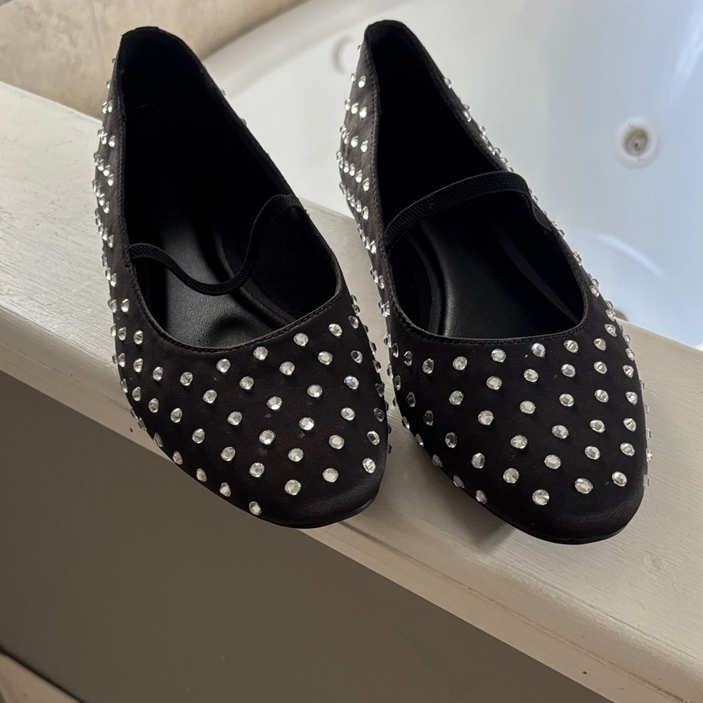 Old Navy Black Studded Flats